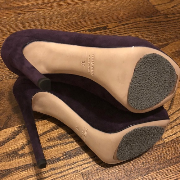 Miu Miu purple suede heels - Picture 5 of 6